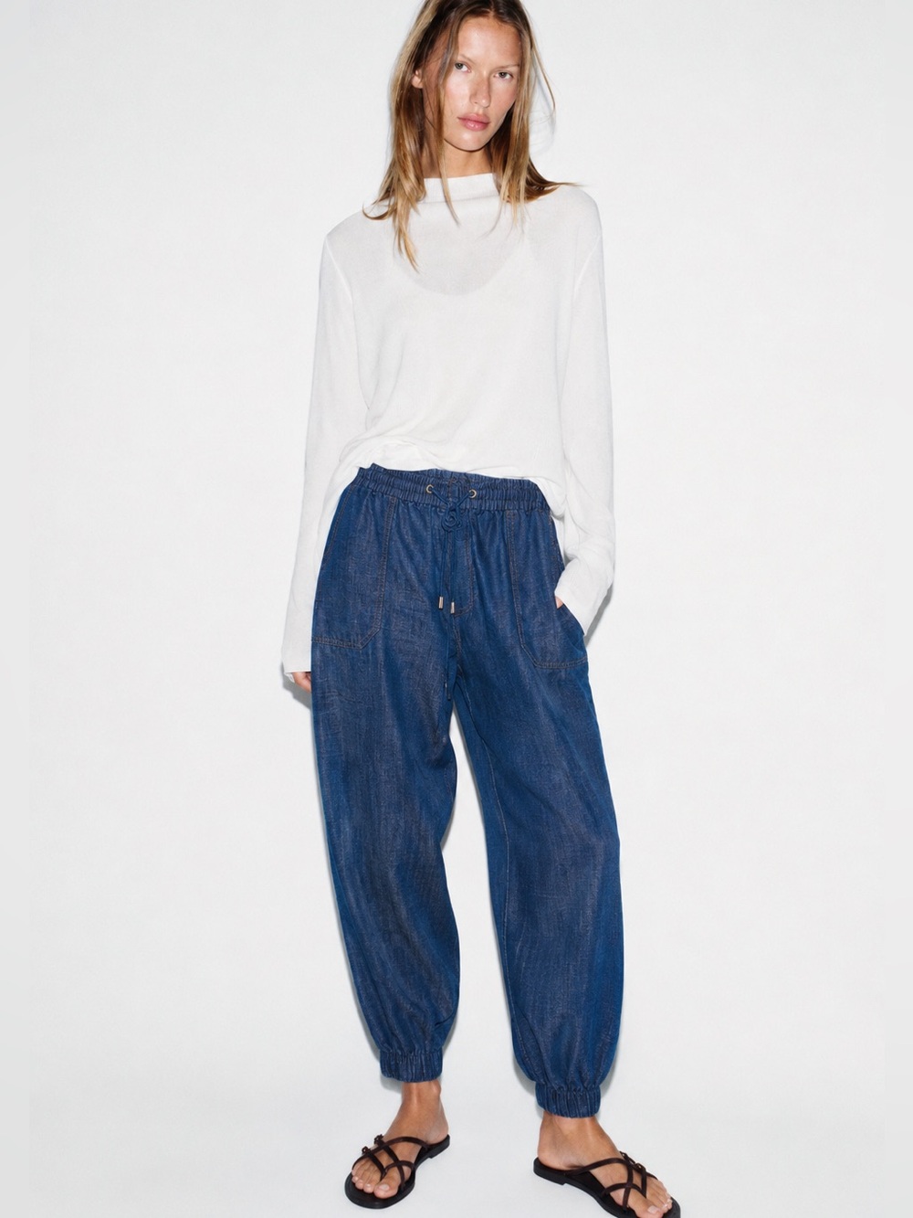 Zara Slouchy Denim Style Pants